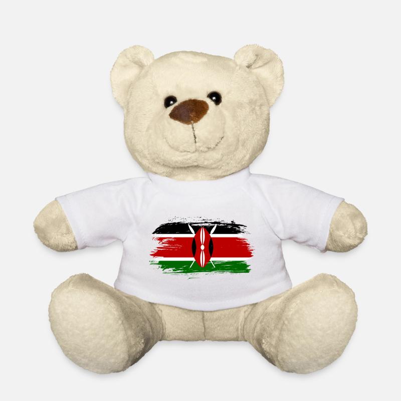 Drapeau du Kenya drapeau - Nounours - blanc