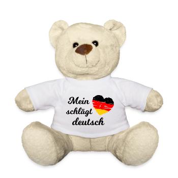 Mein Herz schlägt Deutsch - Teddy - Weiß - Vorne