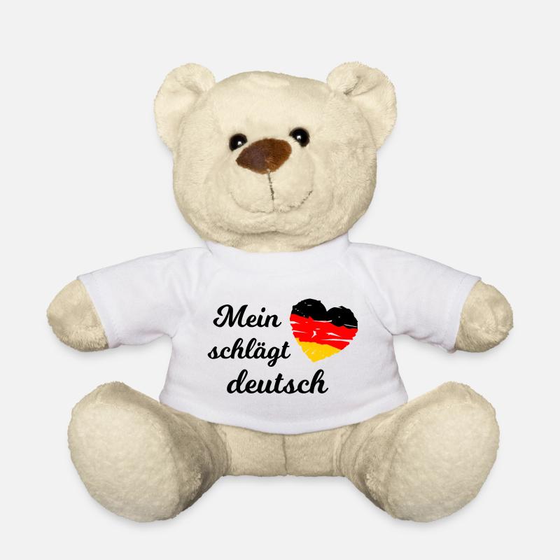 Mein Herz schlägt Deutsch - Teddy - Weiß