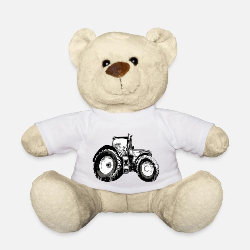 Tracteur - Nounours - blanc