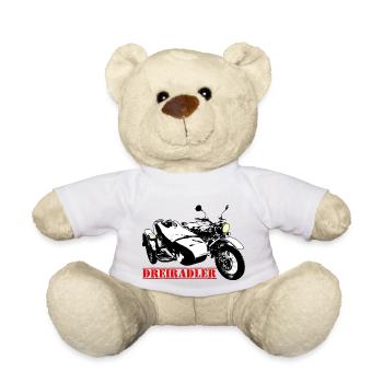 Dreiradler mit Leuchte, das Patch für Sidecarfans - Teddy - Weiß - Vorne