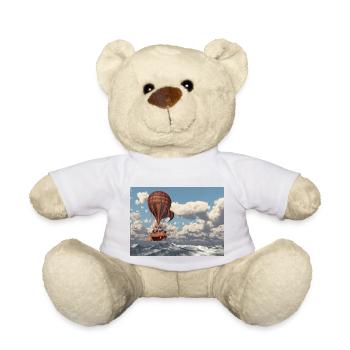 Montgolfière fantaisie au-dessus de la mer - Nounours - blanc - Devant