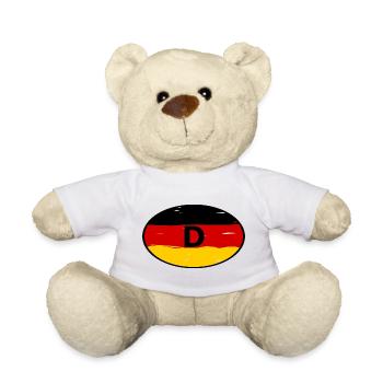 Deutschland Aufkleber - Teddy - Weiß - Vorne
