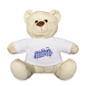 Asoziale Schalker Fan Design - Teddy - Weiß - Vorne