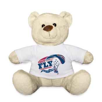 Paramotor Powered Paraglider Cryzy Fly USA America - Teddy Bear - white - Front