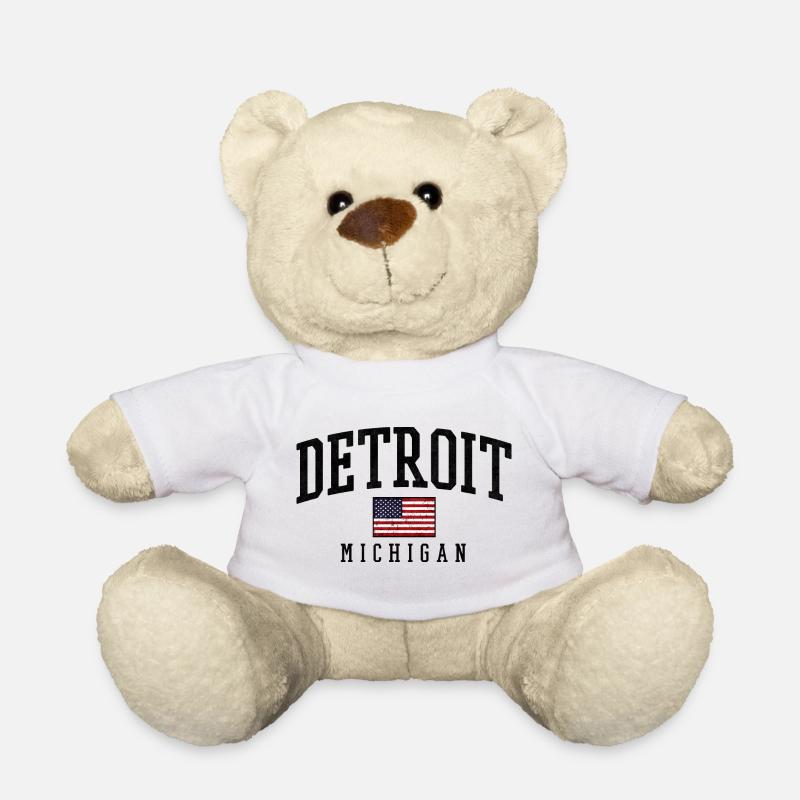 Detroit Michigan Vintage Flag - Teddy - Weiß