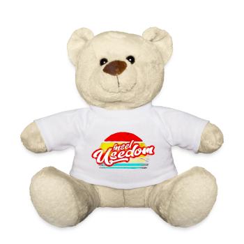 insel usedom shirt retro vintage aufkleber sticker - Teddy - Weiß - Vorne