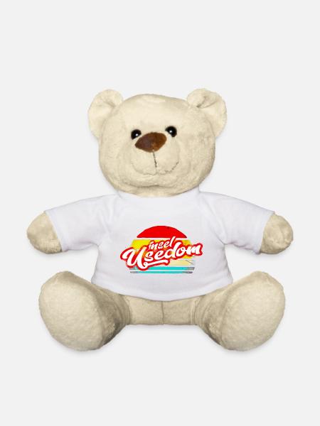 insel usedom shirt retro vintage aufkleber sticker - Teddy - Weiß