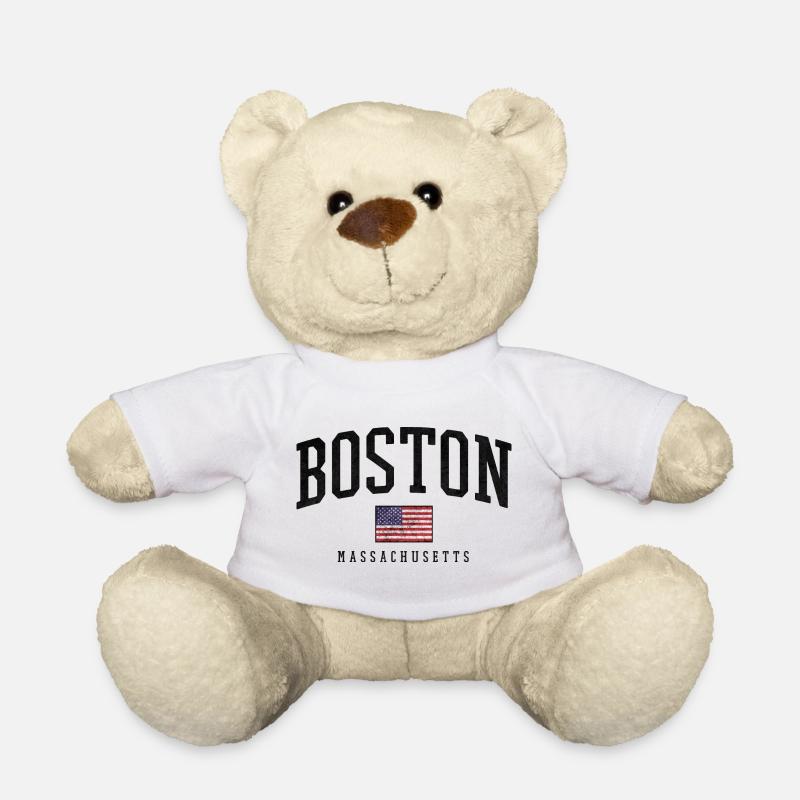 Boston Flag Distressed Emblem - Teddy - Weiß