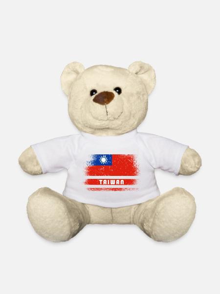 Taiwan Vintage Flaggen Design - Teddy - Weiß