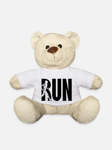Run Training Logo - Teddy Bear - white