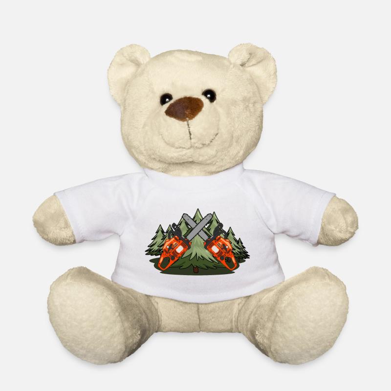 Forêt de tronçonneuses - Nounours - blanc