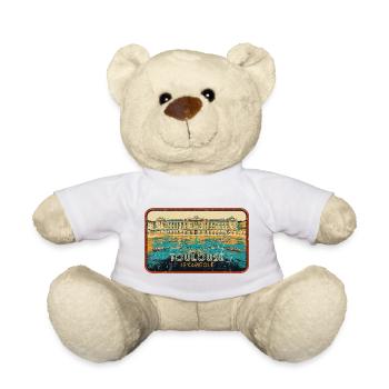 Retro badge, Toulouse France is my hometown - Teddy Bear - white - Front