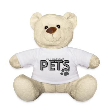 Pets: live is beautiful with Pets - Teddy Bear - white - Front
