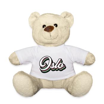 Oslo City - Modern Typography Motif - Teddy Bear - white - Front