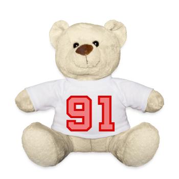 Cool Retro Retrostyle Numéro de maillot numéro de dos - Nounours - blanc - Devant