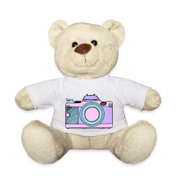 Kamera in pastellfarbenen Einhornfarben Foto - Teddy - Weiß - Vorne