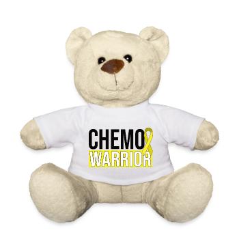 Chemo Warrior - Ruban jaune - Nounours - blanc - Devant