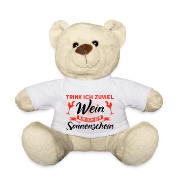 Wein Weinliebhaber Weintrinker Weinfest Geschenk - Teddy - Weiß - Vorne
