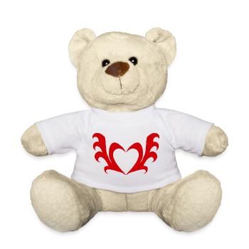 Heart with wings - Teddy Bear - white - Front