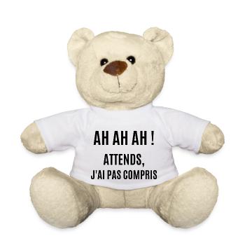 ah ah ah attends j'ai pas compris - Nounours - blanc - Devant