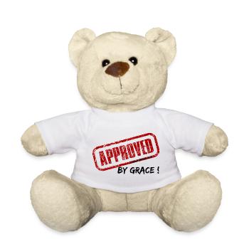 Approuvé par grâce - 2 Cor/10:18 - Nounours - blanc - Devant