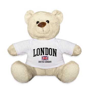 London Distressed Union Flag Graphic - Teddy - Weiß - Vorne