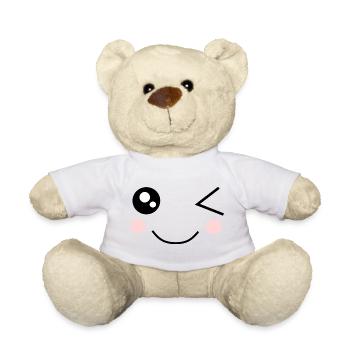 Kawaii Face Funny - Teddy Bear - white - Front