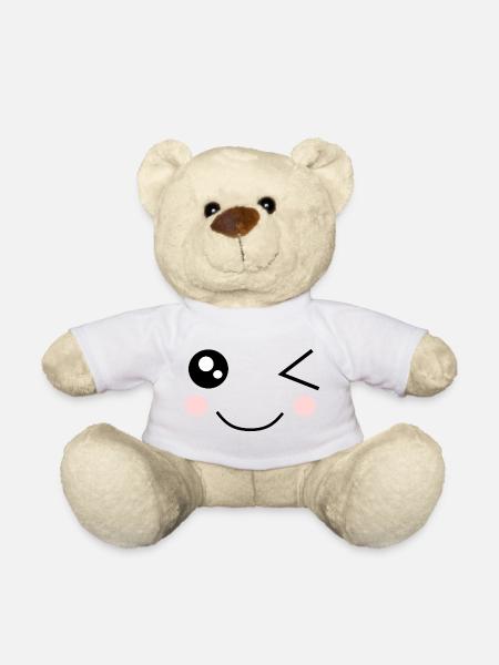 Kawaii Gesicht lustig - Teddy - Weiß