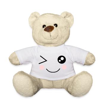 cute face kawaii - Teddy Bear - white - Front