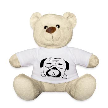 Sleeping Pug Dog Funny Dog Owners - Nounours - blanc - Devant