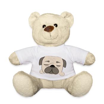 Sleeping Pug Dog Funny Dog Owners - Nounours - blanc - Devant