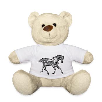 Horse black - Teddy Bear - white - Front