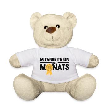 Mitarbeiterin des Monats Auszeichnung Arbeit Job - Teddy - Weiß - Vorne