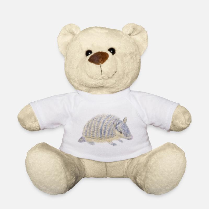 Armadillo – Quirky Armoured Animal Illustration - Teddy Bear - white