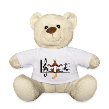 Pferd liebt Musik und ist glücklich - Teddy - Weiß - Vorne
