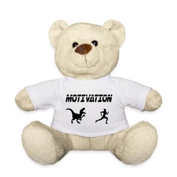 motivation sport running humor dinosaur - Teddy Bear - white - Front