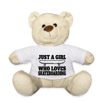 Skateboard Filles Skater Skateboard Longboard - Nounours - blanc - Devant