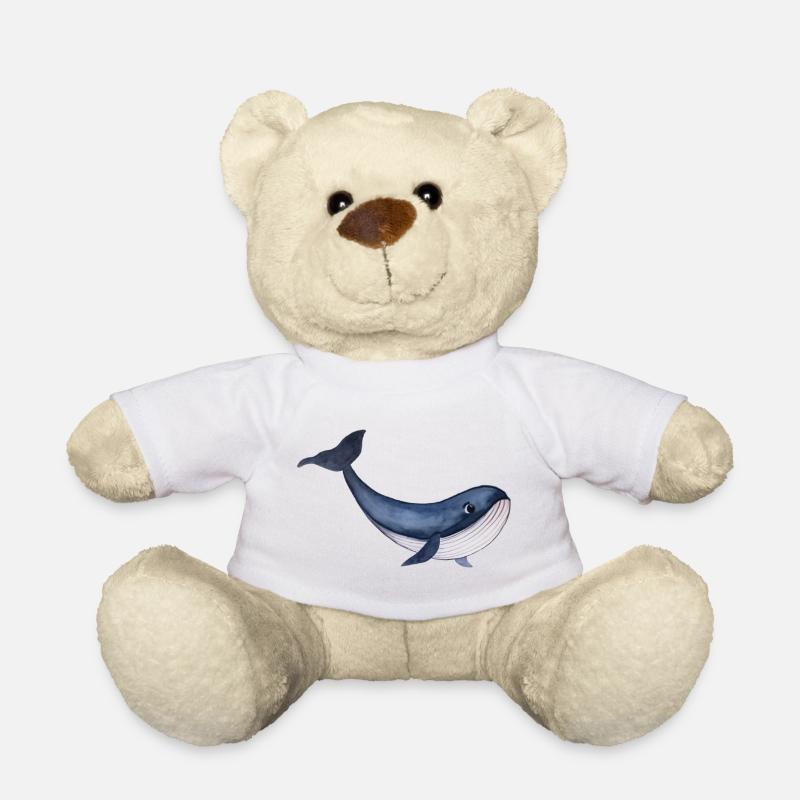 Cute friendly Whale - Teddy Bear - white
