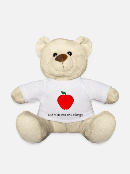Ceci n'est pas une pomme - humour - Nounours - blanc