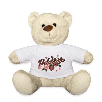 typographie magique de la Saint-Valentin avec des roses - Nounours - blanc - Devant