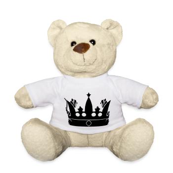 Symbole de la couronne Roi et Reine Vecteur d’amour 4 - Nounours - blanc - Devant
