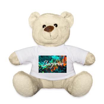 Surprise Colorée Feuillages Script - Nounours - blanc - Devant