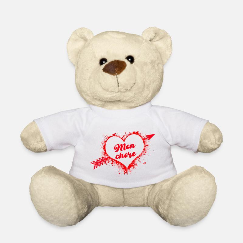 Mon Chere Mein Schatz Liebende Paare Romantik - Teddy - Weiß