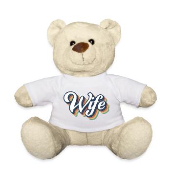 Retro Wife Matching Couple Wedding Party Mariage - Nounours - blanc - Devant