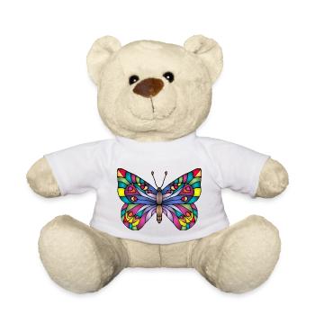 Colorful butterfly - Teddy Bear - white - Front