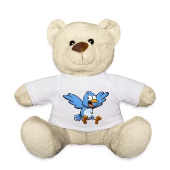 Niedlicher fliegender blauer Vogel - Teddy - Weiß - Vorne