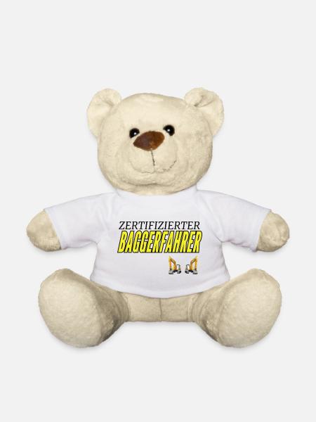 Zertifizierter Baggerfahrer - Teddy - Weiß
