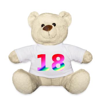 oberteile geburtstag, 18 rosatöne farbverlauf - Teddy - Weiß - Vorne