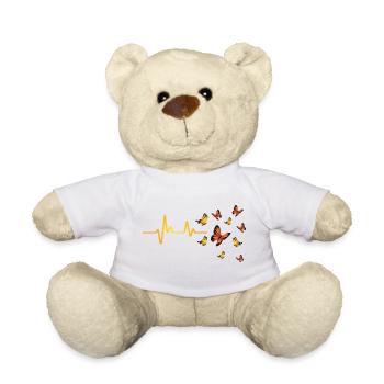 Drôle de papillon Heartbeat Design Papillon - Nounours - blanc - Devant